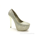 Women Glitter Crystal Rhinestone Thin Heel Platform Pumps